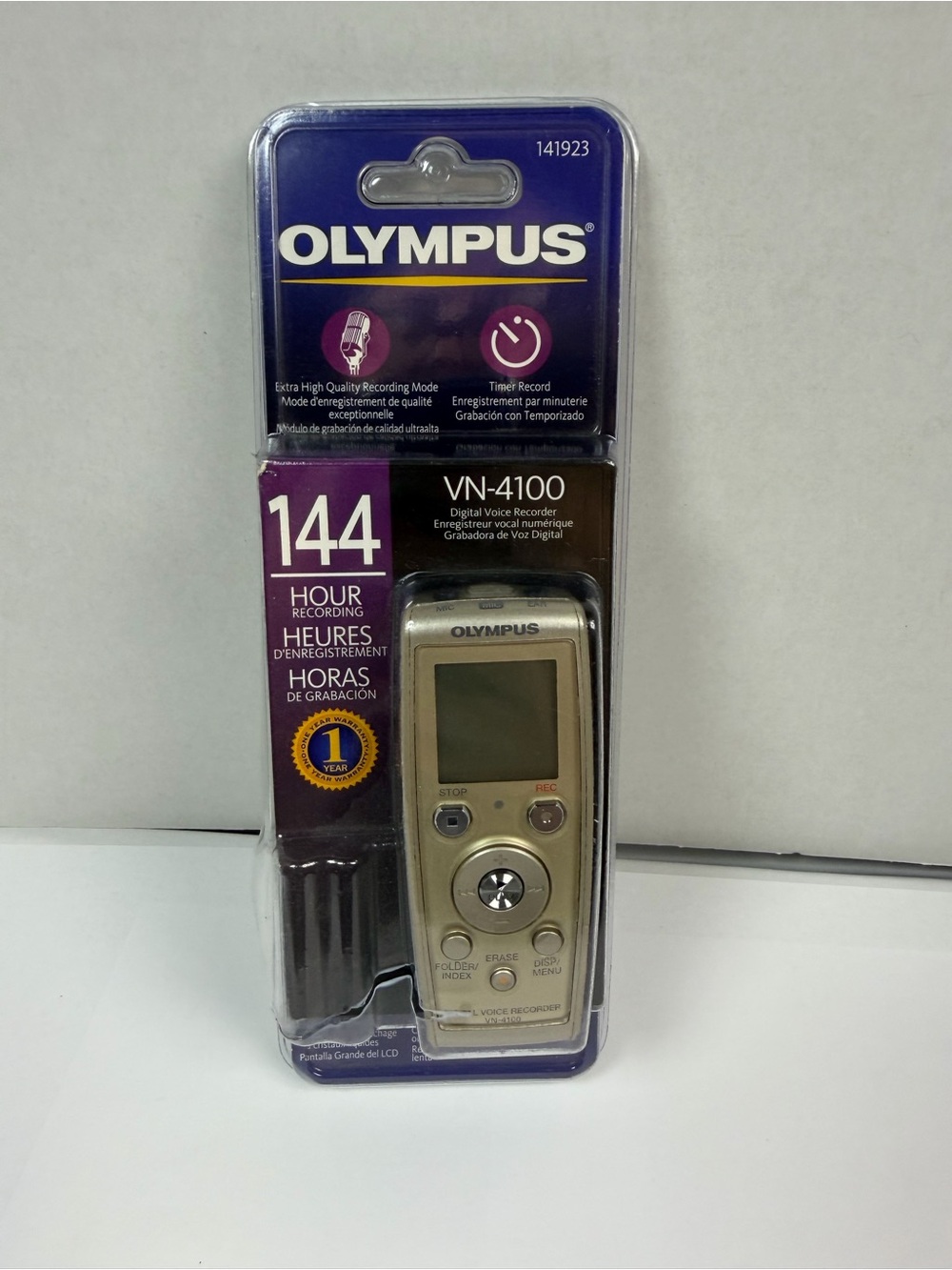 Olympus VN-4100 Champagne Gold LCD Screen Handheld Digital Voice Recorder New